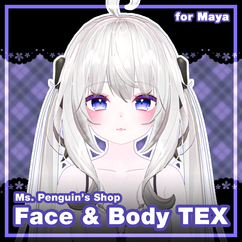 [Free] Face & Body texture for Maya / 顔とボディテクスチャー 【舞夜用】
