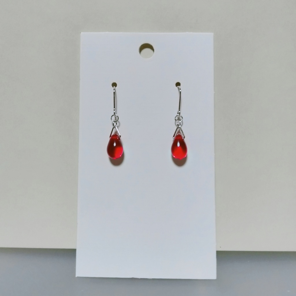 〈黄色・イエロー〉チェコドロップ ✳ シンプル 1粒 ピアス