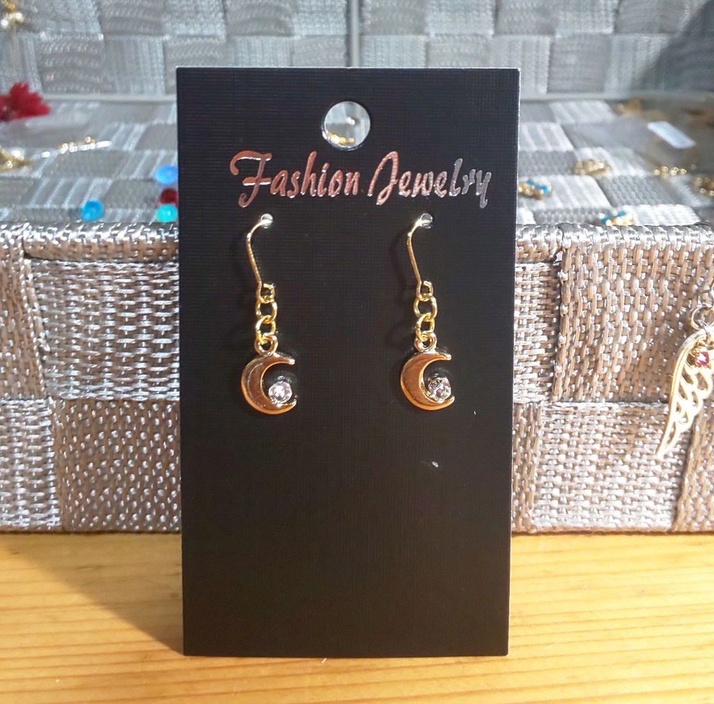 月とジルコニア☽・:*ゴールドピアス