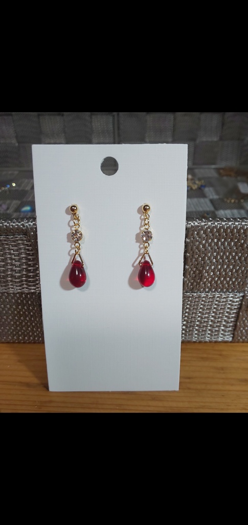 赤と青*チェコ&ストーンピアス