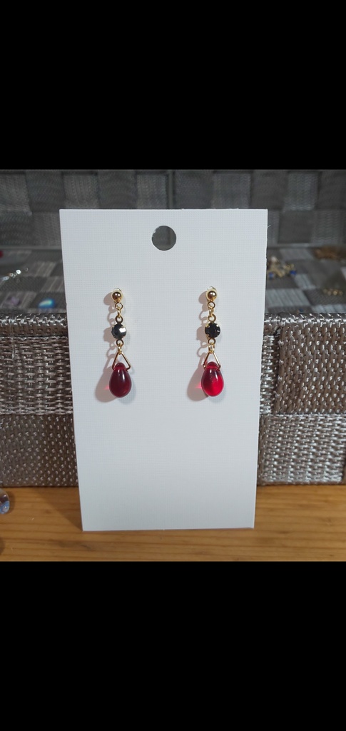 赤とクリア*チェコ&ストーンピアス