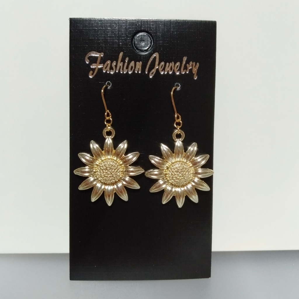 【夏・al】ひまわりチャーム&水色縦長チェコドロップ 🌻 夏ピアス