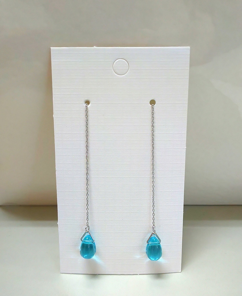 水色チェコドロップ✳アメリカンピアス