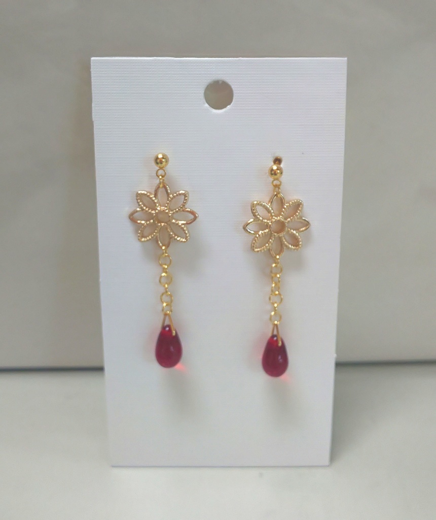 フラワースクエアとチェコ*ロングピアス