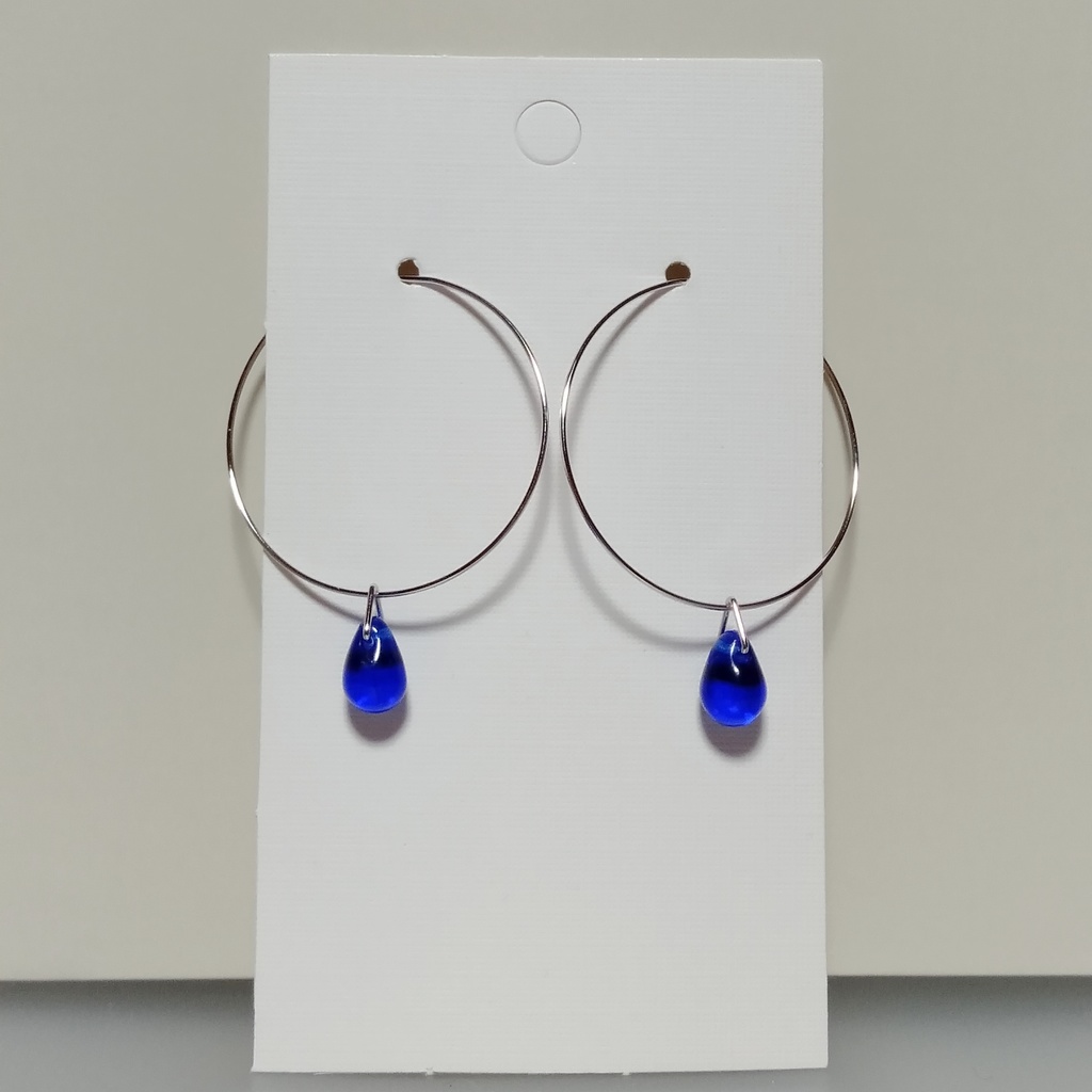 〈New〉『緑』チェコドロップ ✳ シンプル フープピアス
