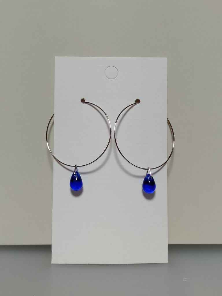 〈New〉『白』チェコドロップ ✳ シンプル フープピアス