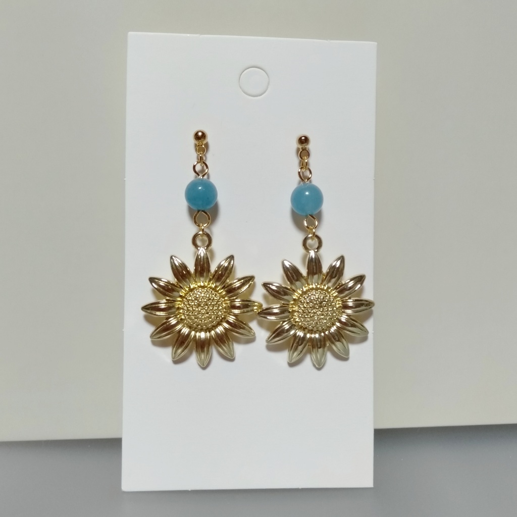 【夏・al】ターコイズ&ひまわり 🌻 夏ピアス