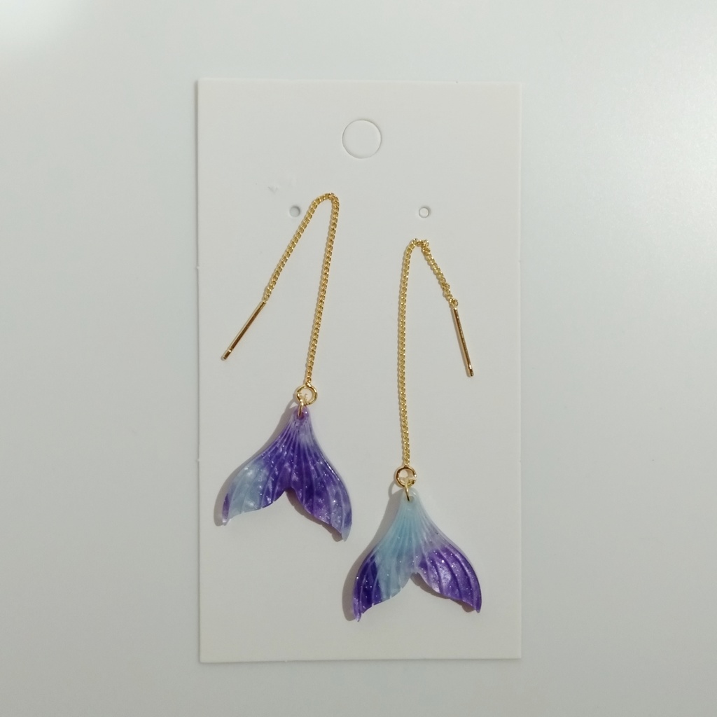 【New・夏】『紫マーブル』人魚の尾びれ ✳ チェーンピアス