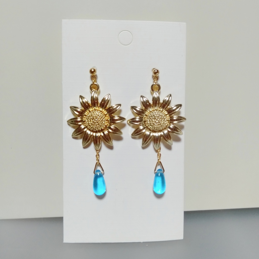 【New・夏】『ビタミンオレンジ』チェコダガー & ひまわり ꕤ︎︎ ピアス