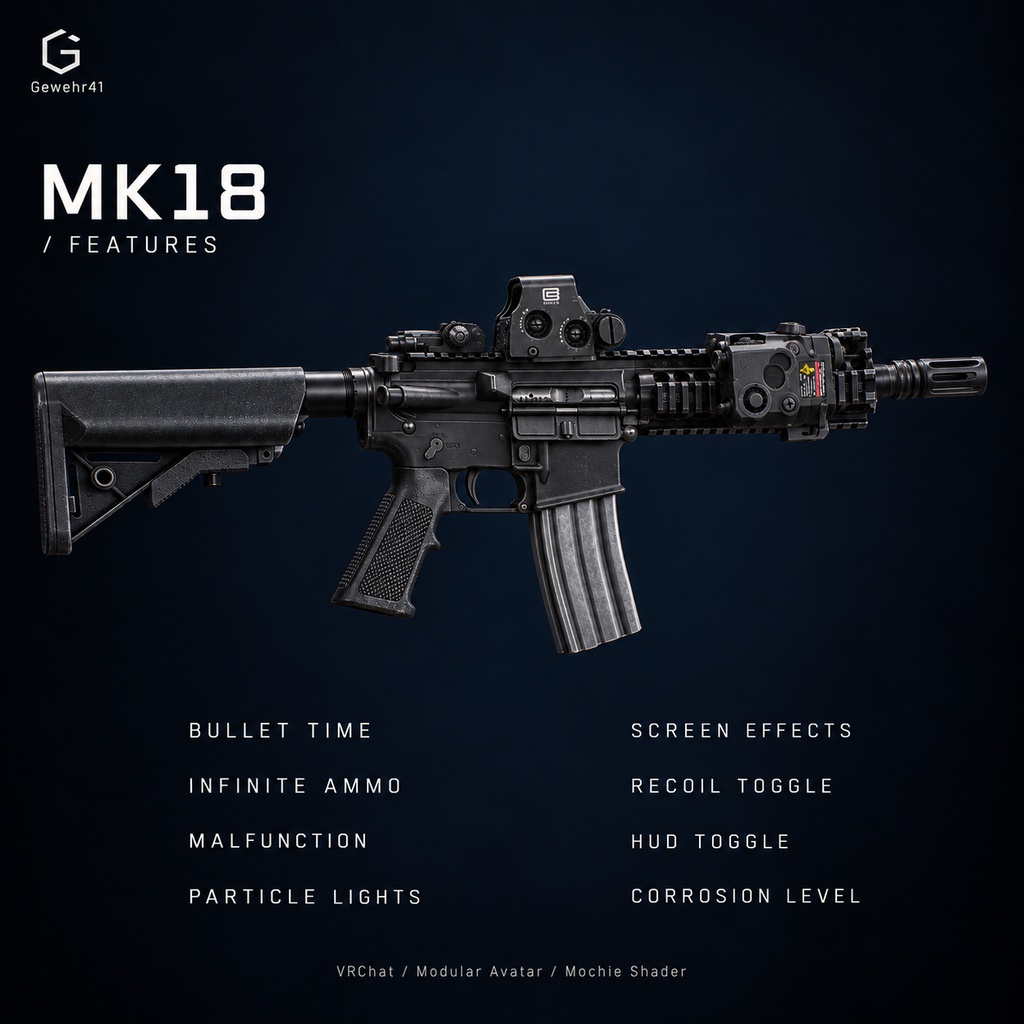 【VRChat MA対応】MK18 Assault Rifle IK System & Weapon System