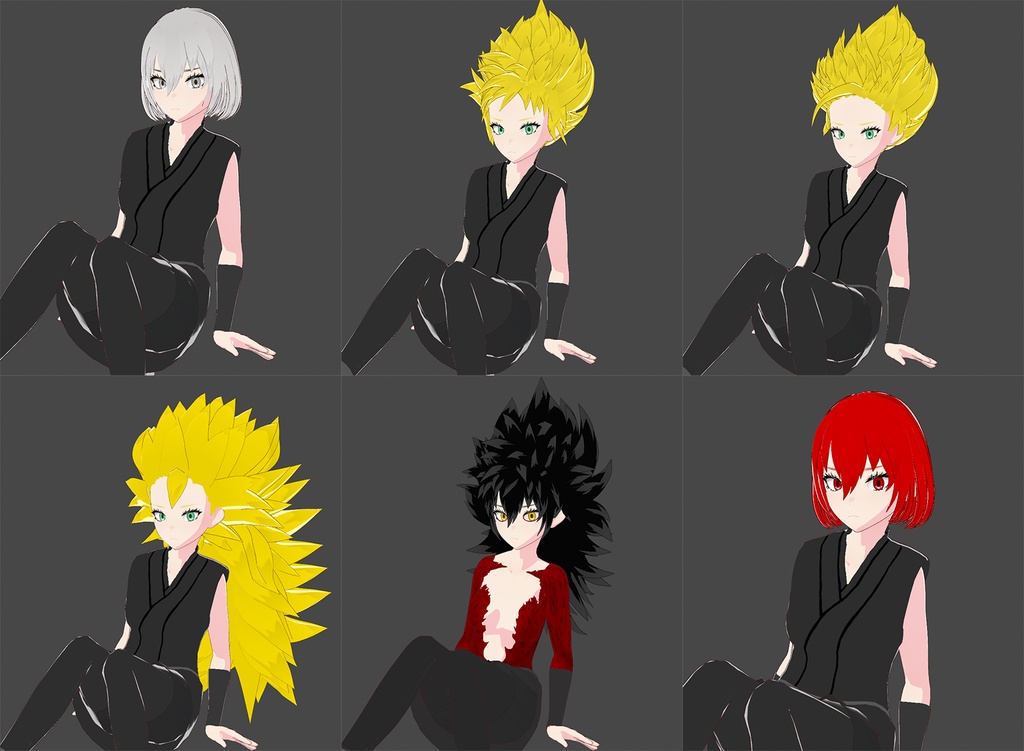 Lisara's Female Saiyan Hair Preset Pack (Free Release) + Basic Outfits.