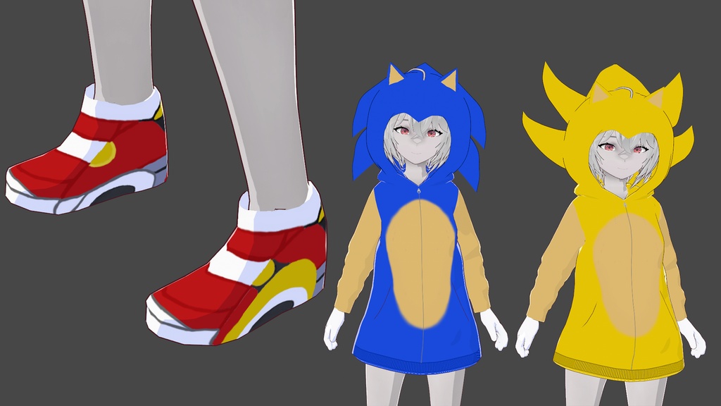 Sonic and Super Sonic Hoodie + SA2 Soap Shoes pack