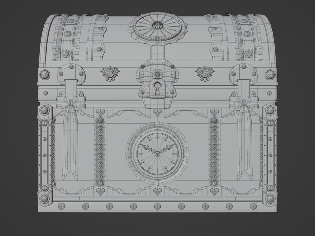 【無料】ガーリーな装飾のある宝箱 (Girly Decorated Treasure Box)