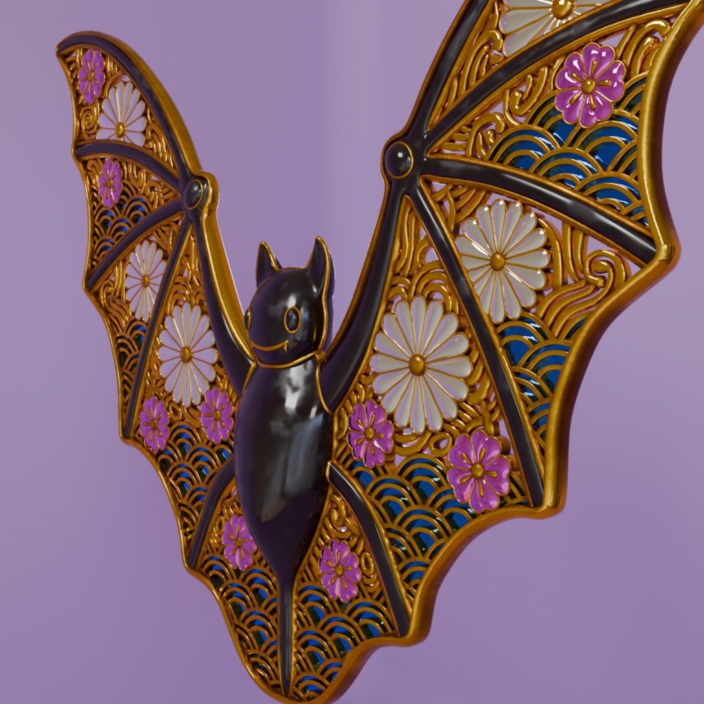 和風ハロウィンコウモリのアクセサリー