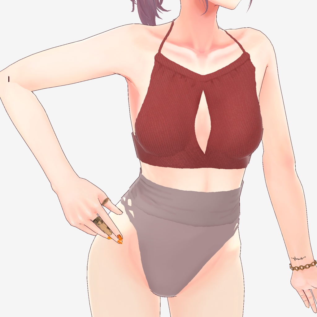 無料【VRoid正式版】テラコッタマルチウェイビキニセットアップ #Memen_tosv_v