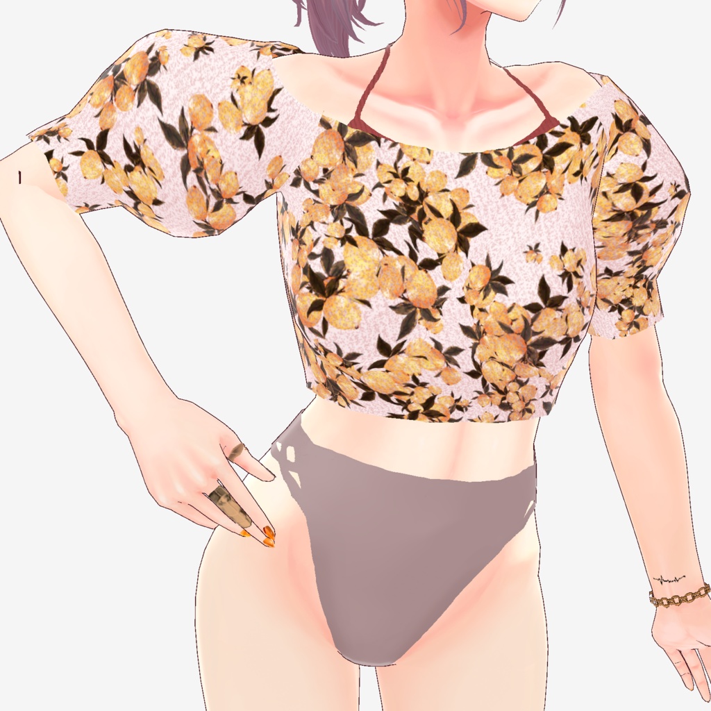 無料【VRoid正式版】テラコッタマルチウェイビキニセットアップ #Memen_tosv_v