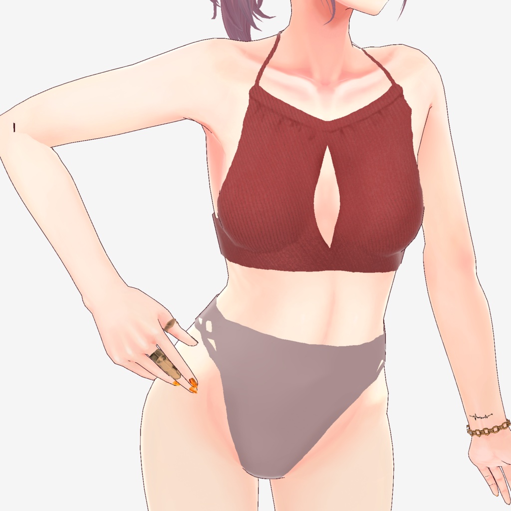 無料【VRoid正式版】テラコッタマルチウェイビキニセットアップ #Memen_tosv_v