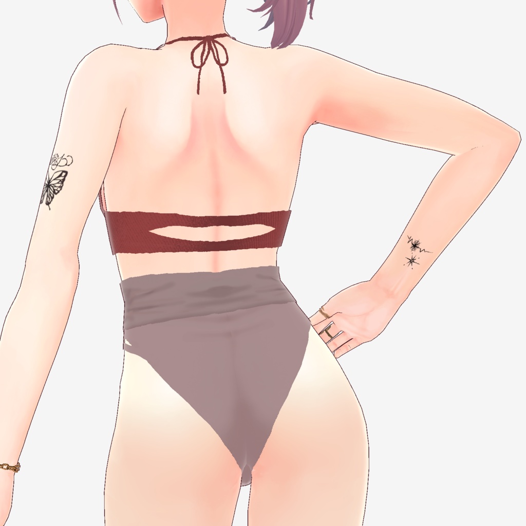 無料【VRoid正式版】テラコッタマルチウェイビキニセットアップ #Memen_tosv_v