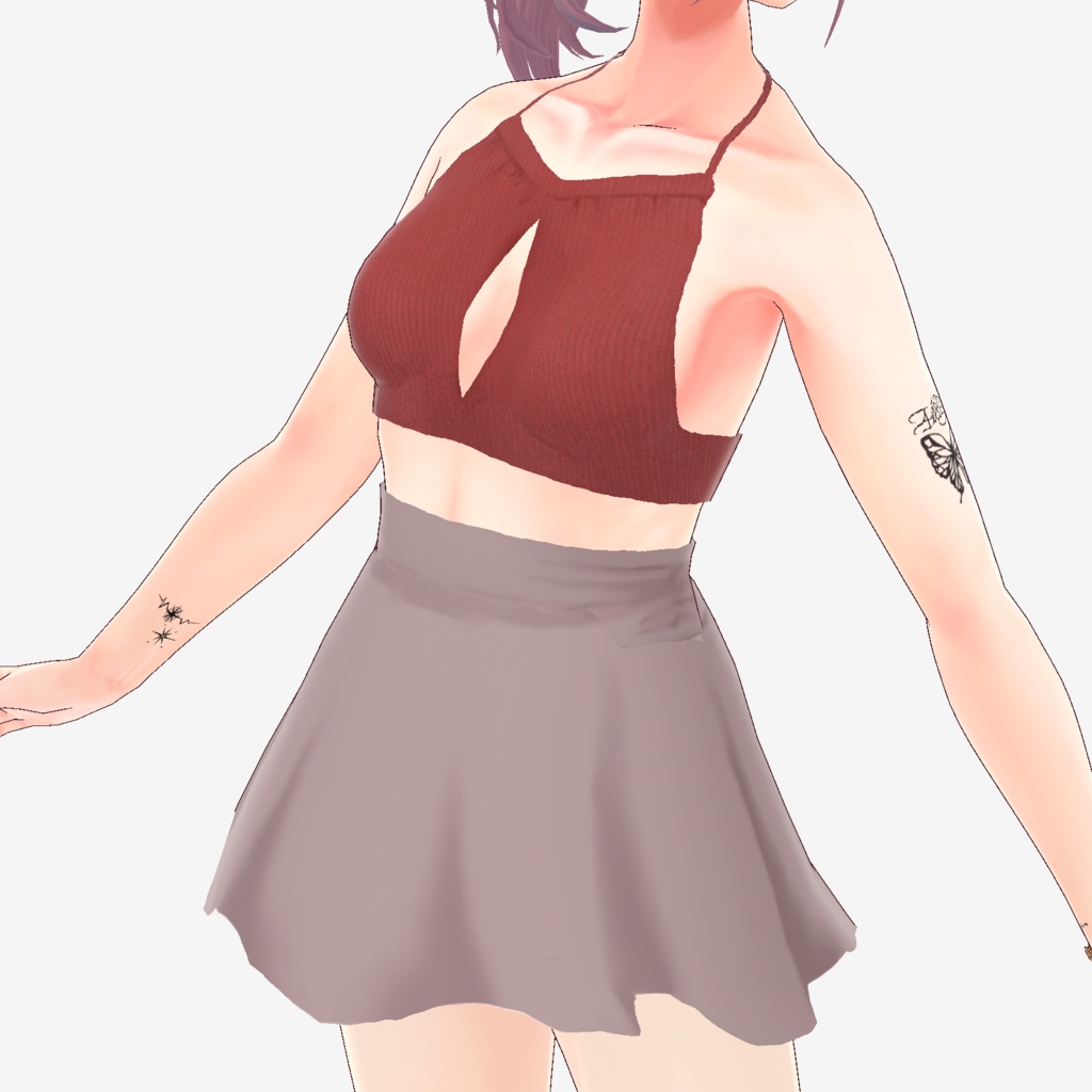 無料【VRoid正式版】テラコッタマルチウェイビキニセットアップ #Memen_tosv_v