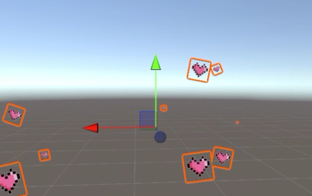 Dot/pixel Heart effect particle