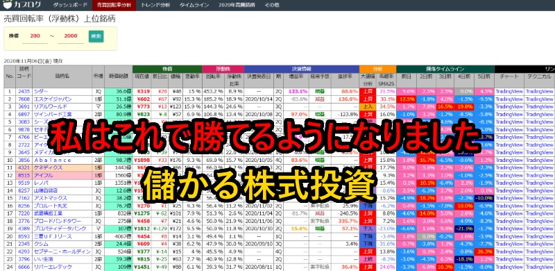 私はこれで勝てるようになりました 自作webサイト 売買回転率分析 ページへのアクセス権 Tradestation Booth