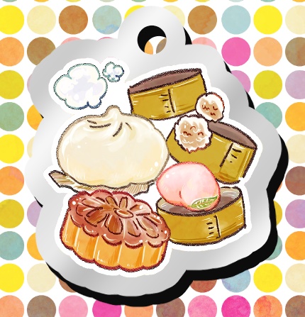 ごはんスタンプミニアクリルキーホルダー