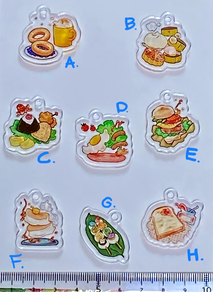 ごはんスタンプミニアクリルキーホルダー