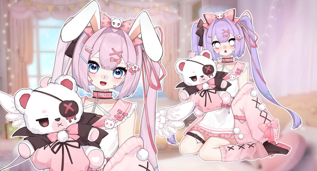 【無料】【Live2D】【Vts】【アンジェラ】ガーリーなテンプレート/Vtuber量販Live2Dモデル全身/Vtuber汎用モデル