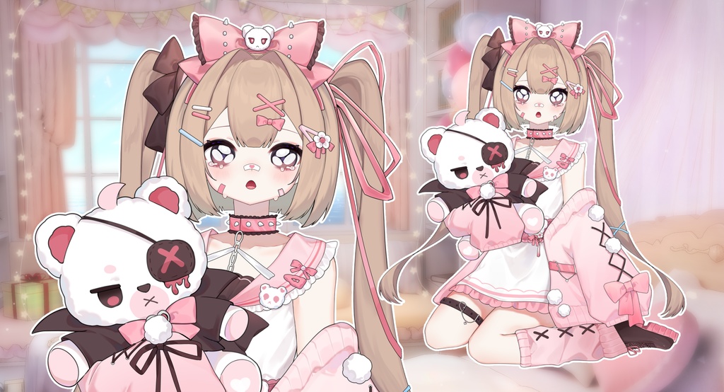 【無料】【Live2D】【Vts】【アンジェラ】ガーリーなテンプレート/Vtuber量販Live2Dモデル全身/Vtuber汎用モデル