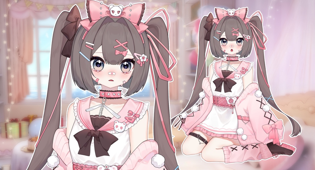 【無料】【Live2D】【Vts】【アンジェラ】ガーリーなテンプレート/Vtuber量販Live2Dモデル全身/Vtuber汎用モデル