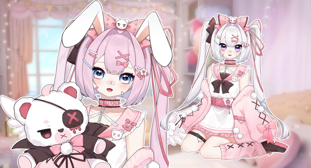 【無料】【Live2D】【Vts】【アンジェラ】ガーリーなテンプレート/Vtuber量販Live2Dモデル全身/Vtuber汎用モデル