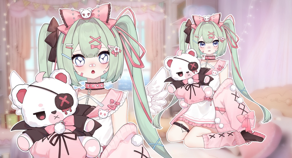 【無料】【Live2D】【Vts】【アンジェラ】ガーリーなテンプレート/Vtuber量販Live2Dモデル全身/Vtuber汎用モデル