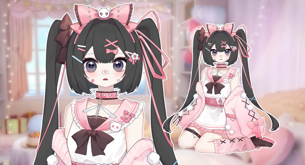 【無料】【Live2D】【Vts】【アンジェラ】ガーリーなテンプレート/Vtuber量販Live2Dモデル全身/Vtuber汎用モデル