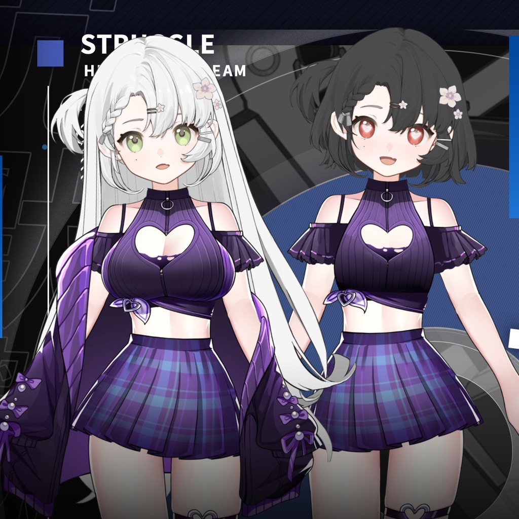 【Vts】【VTuber向け】【パープルベゴニア】Vtuber新作衣装/ダイナミックVTSペンダントセット