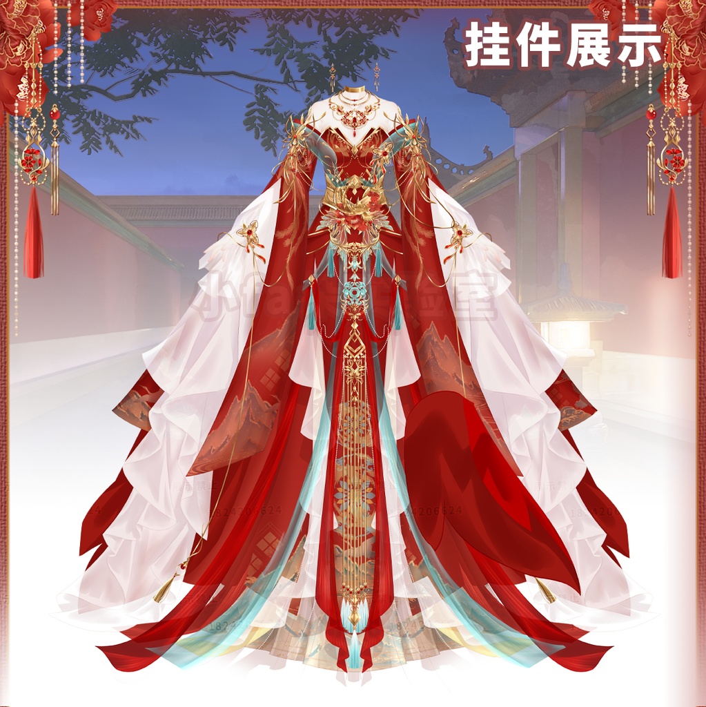 【Vts】【VTuber向け】【ウェディングドレス】中国重工ウェディングドレス/Vtuber新作ウェディングドレス/ダイナミックウェディングドレス