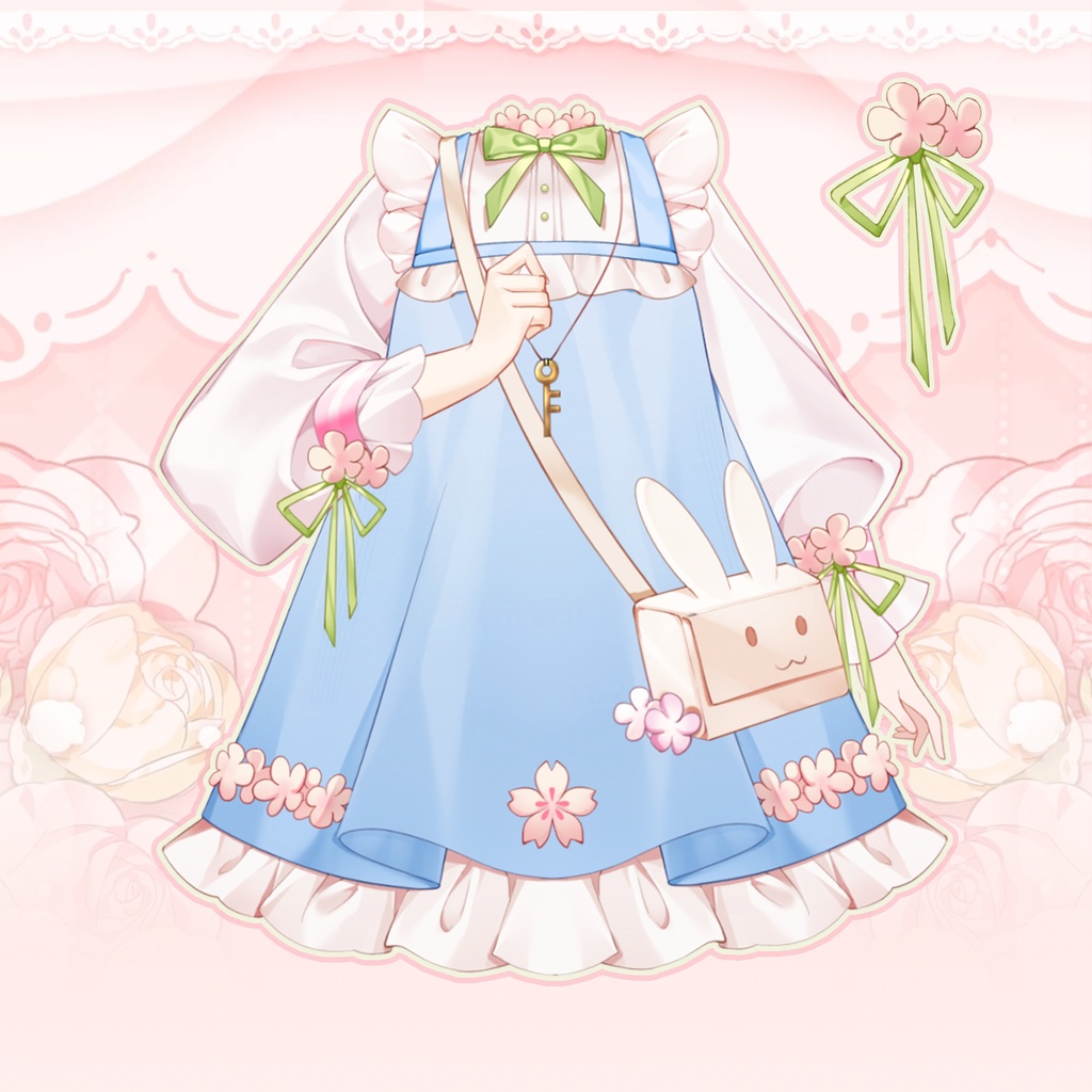 【Vts】【VTuber向け】【小兔包】vts全身ストラップ/Vtuberダイナミック衣装です