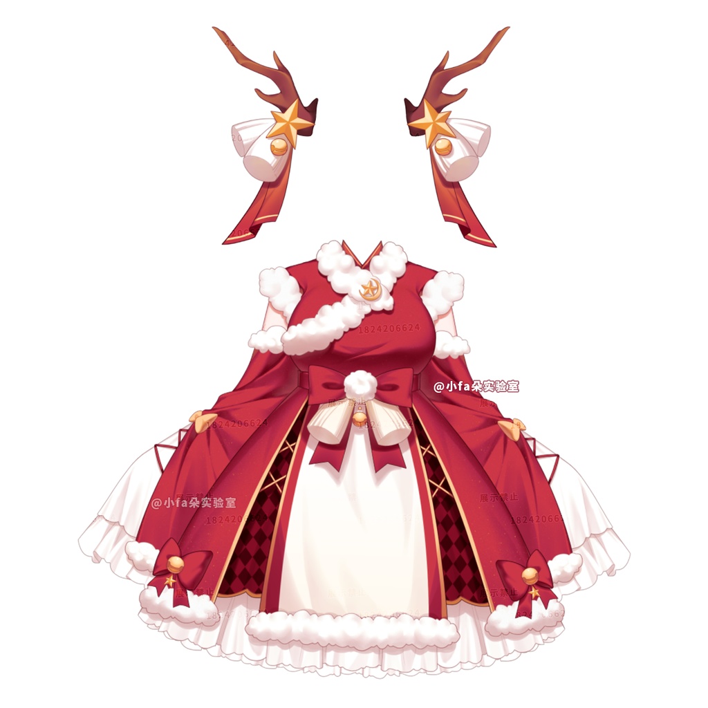 【Vts】【VTuber向け】クリスマステーマ【星鹿】Vtuber クリスマスロリータ/VTSダイナミックペンダント