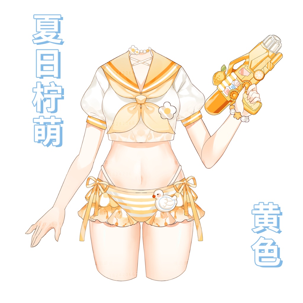 【Vts】【VTuber向け】【夏日柠萌】Vtuberです新作衣装/JK水着ダイナミックVTSペンダントセット