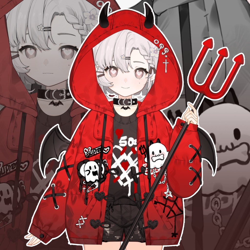 【小恶魔】【Vts】【VTuber向け】Vtuberです新作衣装/ダイナミックVTSペンダントセット