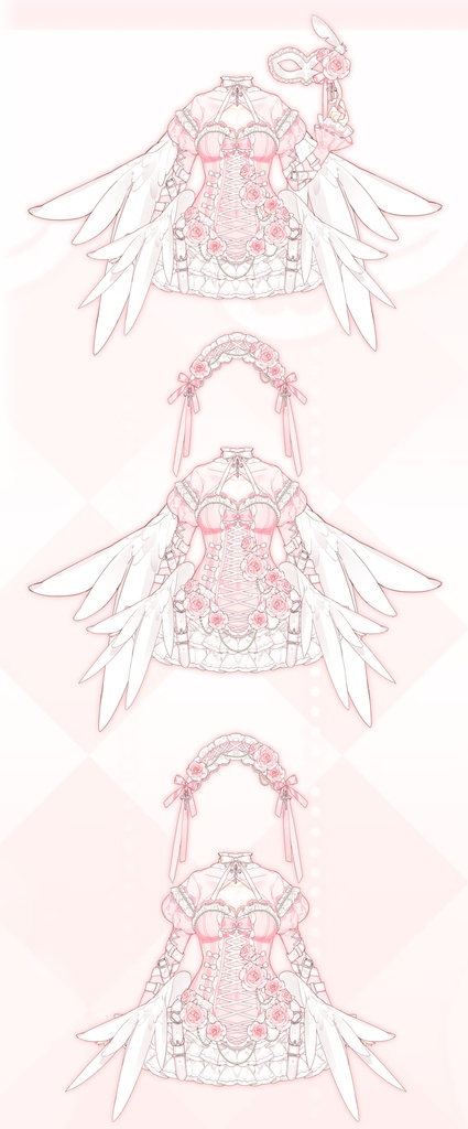 【Vts】【VTuber向け】【粉色天使】Vtuberです新作衣装/ダイナミックVTSペンダントセット