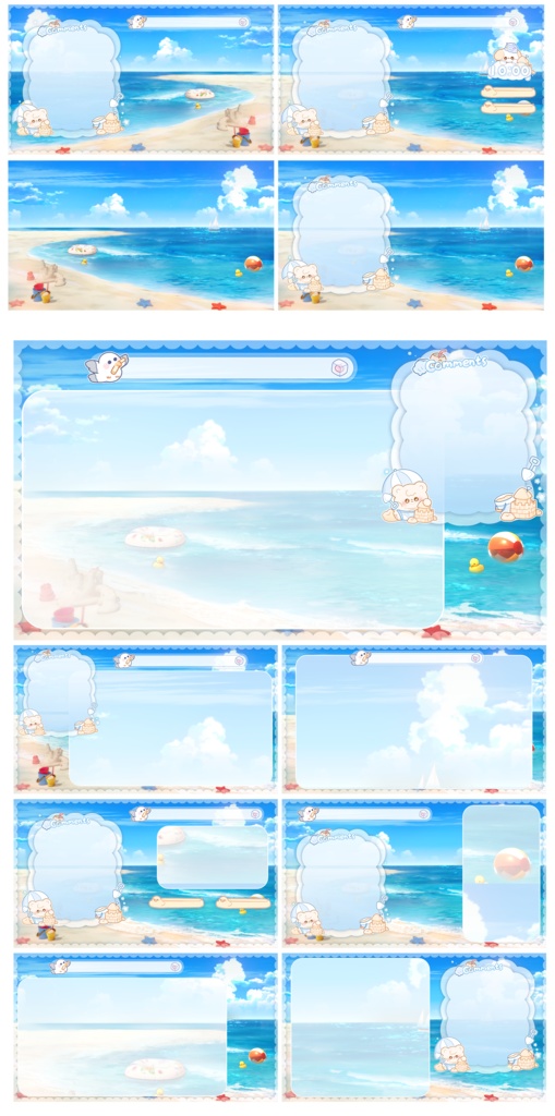 なつきはいけいそざい【ホリデービーチ】シーン動的セット背景/バーチャルキャスターライブ素材