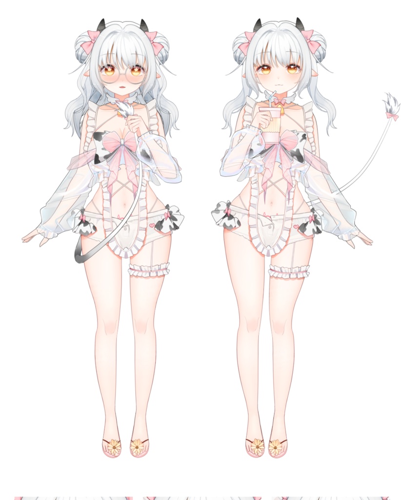 量販スキンと背景UI【小奶牛】Vupライブ量販スキン/少女スキン/バーチャルYouTuber