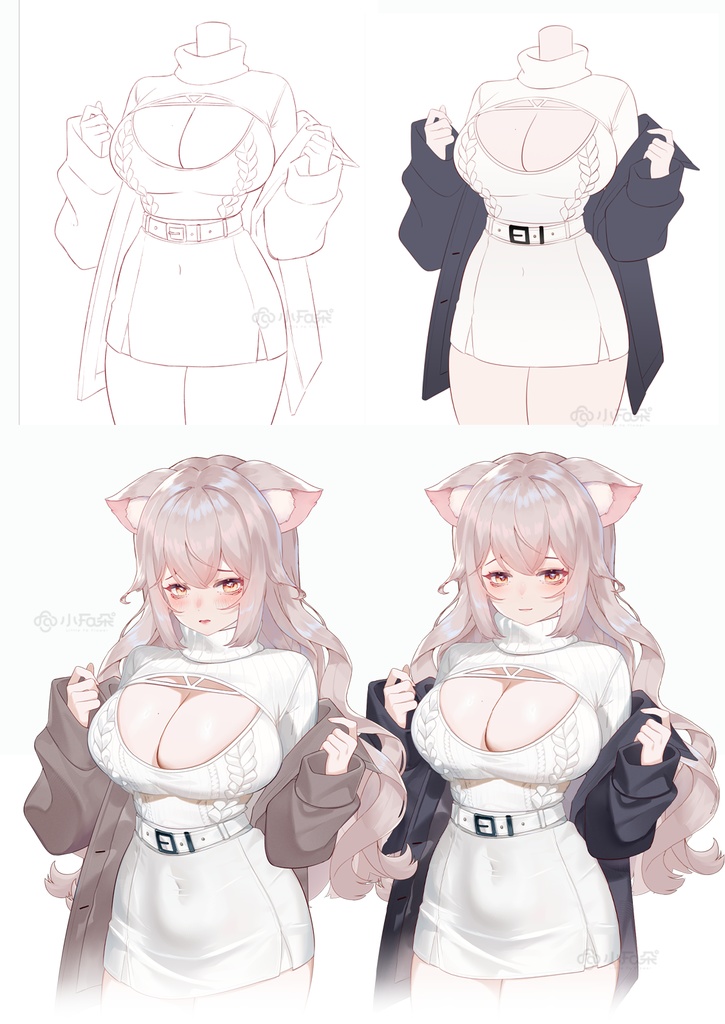 【Vts】【VTuber向け】【2色のセーター】Vtuberライブダイナミックな新着/バーチャルキャスターVTSダイナミックペンダント