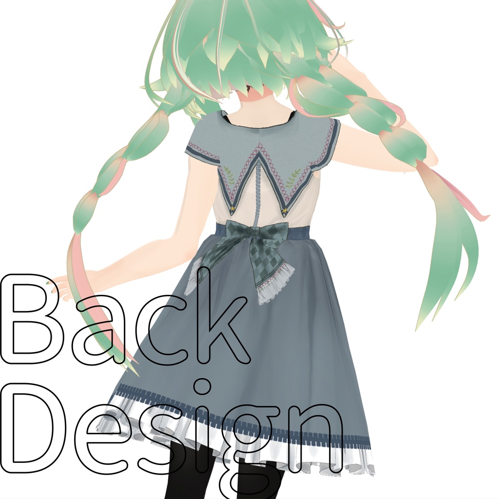 【VRoid】くすみcolor夏服セーラーワンピ【テクスチャー】