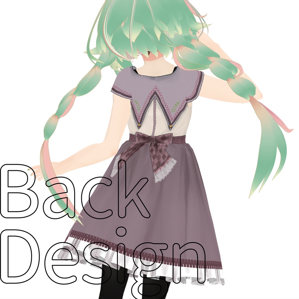 【VRoid】くすみcolor夏服セーラーワンピ【テクスチャー】