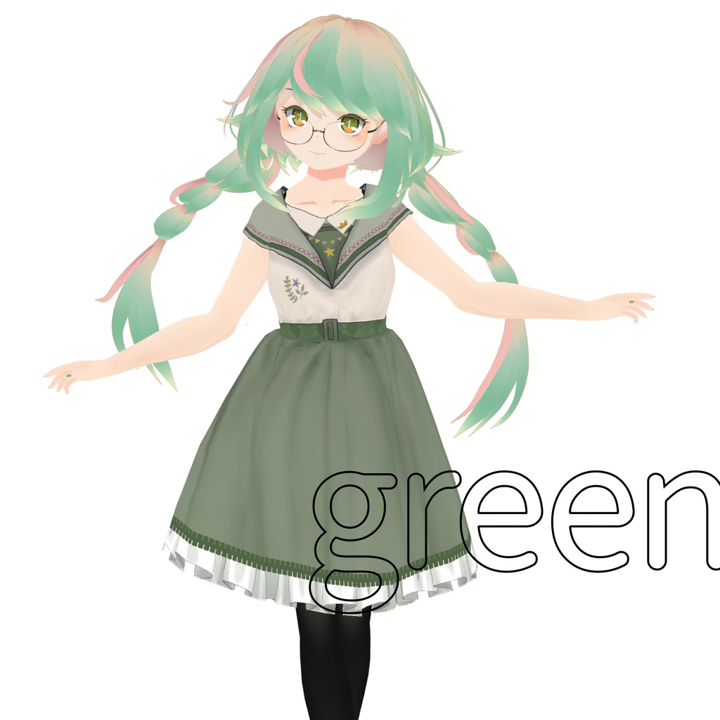 【VRoid】くすみcolor夏服セーラーワンピ【テクスチャー】