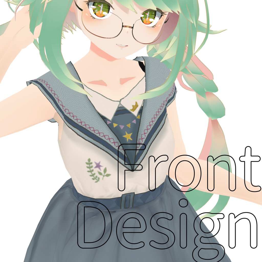 【VRoid】くすみcolor夏服セーラーワンピ【テクスチャー】