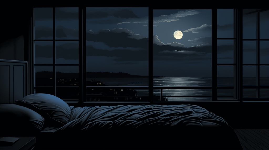 【背景画像】夜のベッド②（13点）