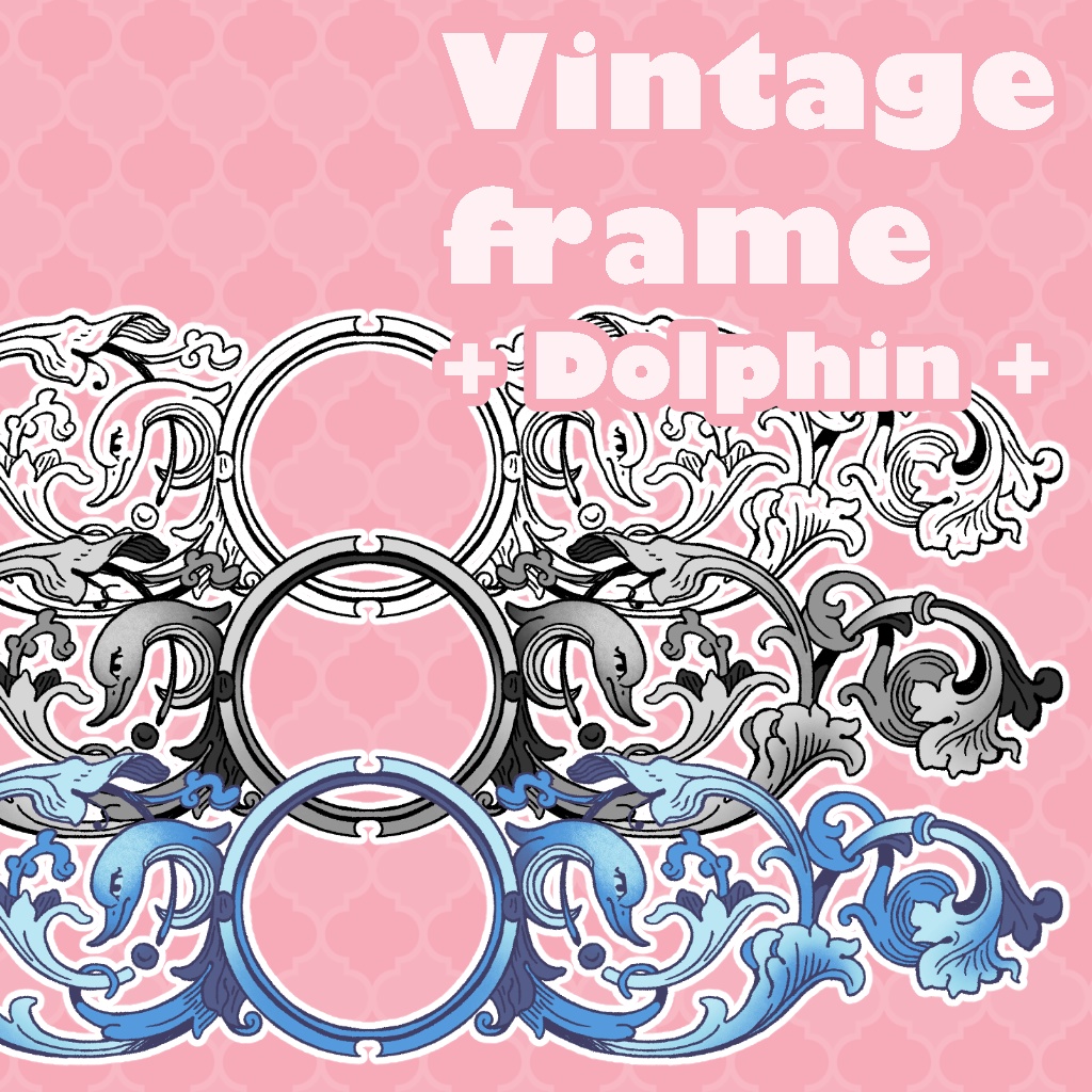 Vintage frame + Dolphin +