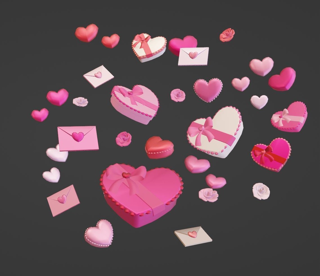 3D Valentines Day Assets